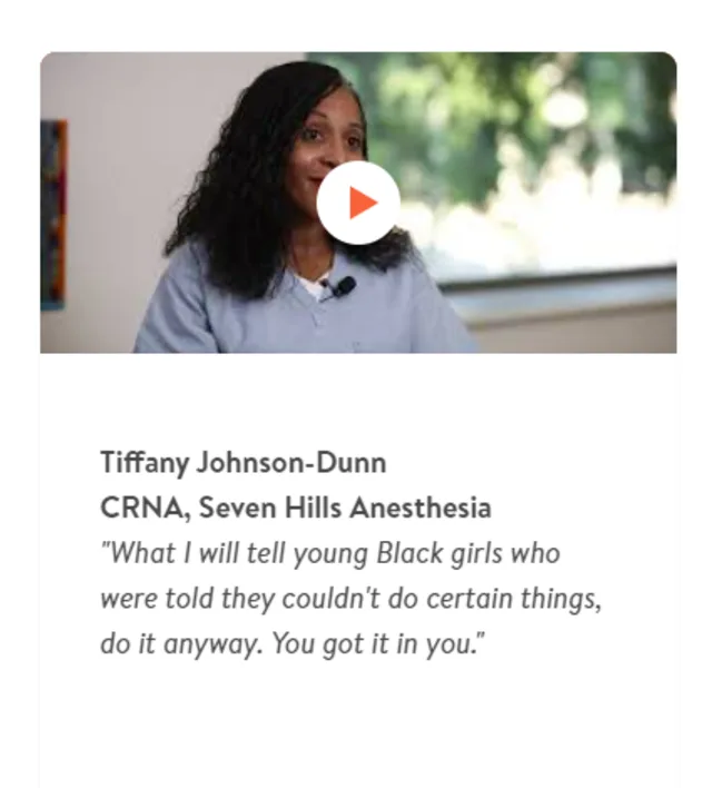 Tiffany Johnson-Dunn, CRNA featured in Greater Cincinnati Foundation Campaign